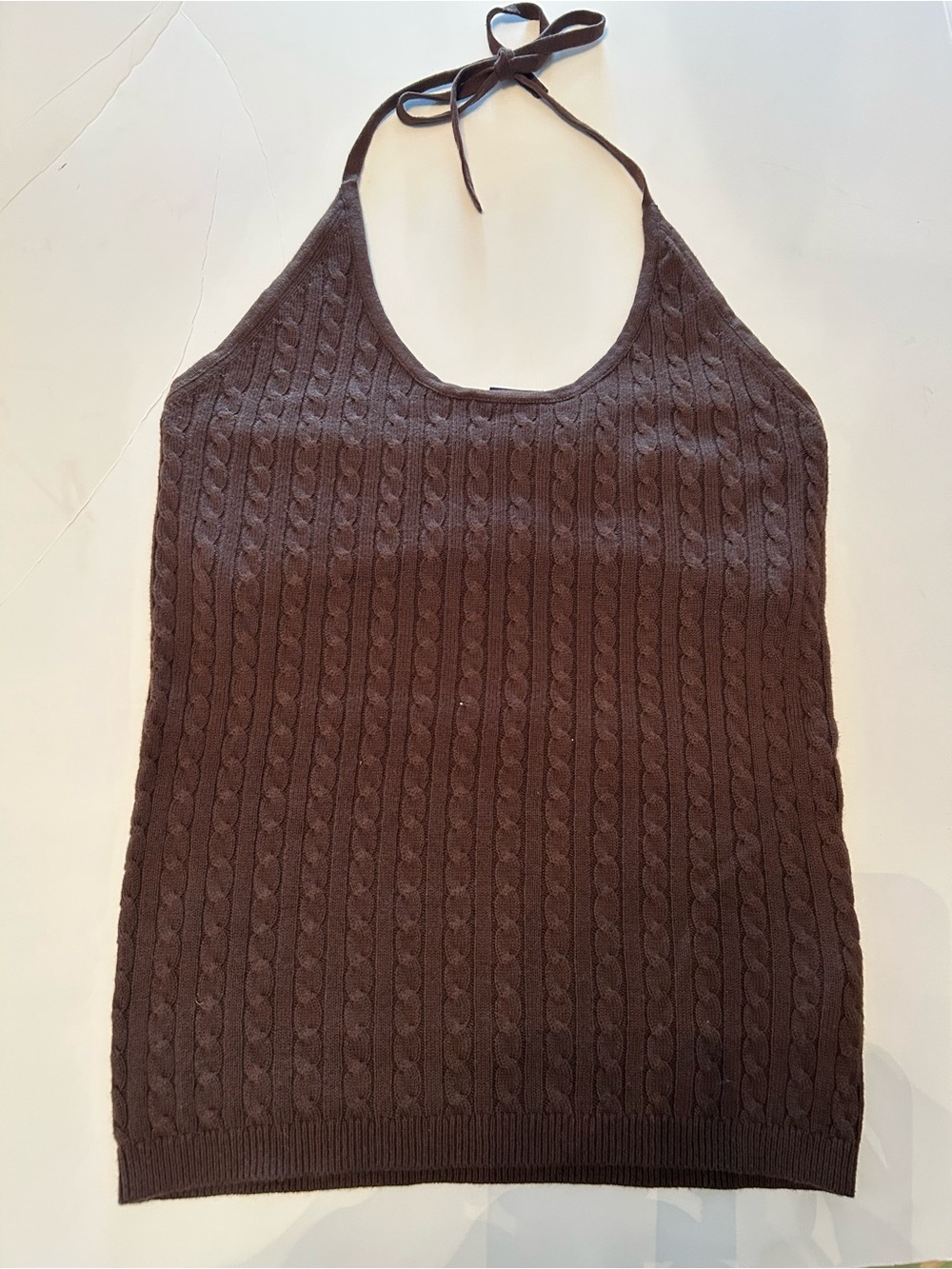 GAP Brown Cable-Knit Halter Tank